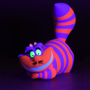 Cheshire Cat front view under UV light