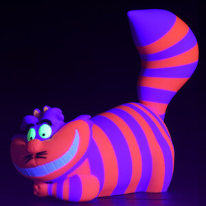 Cheshire Cat side view under UV light